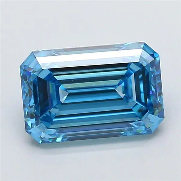 3.07ct Emerald Lab Grown Diamond (Colour Fancy Vivid Blue, Clarity VS1, IGI Certified)